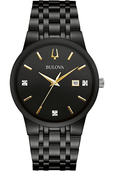 Bulova Men's Modern Quartz Watch, Black Ion-Plated Stainless Steel, 3-Hand, C...