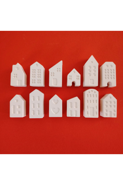 CREATIVITATEPLUS Set 12 casute din ipsos, 4 x 2 x 1.5 cm / 2 x 2 x 1.5 cm