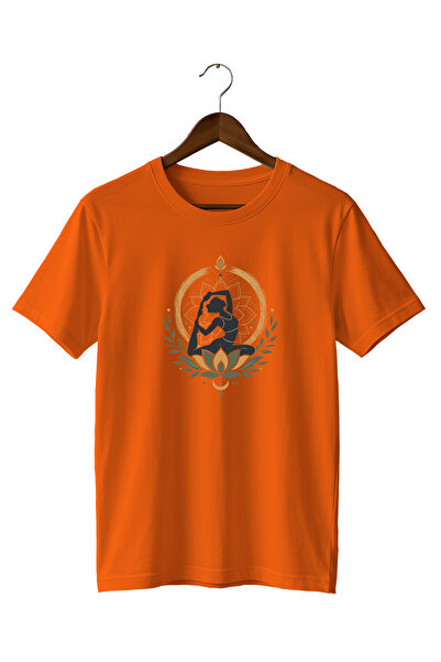WİDİ Mandala and Lotus Printed Training T-Shirt Sports T-Shirt