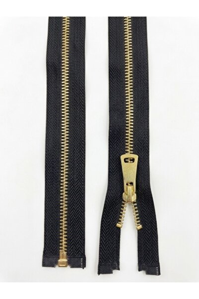 YFS Fermuar T5 Metal Separe Gold Dişli Siyah Şerit 50 Cm Mont Fermuarı 1 Adet