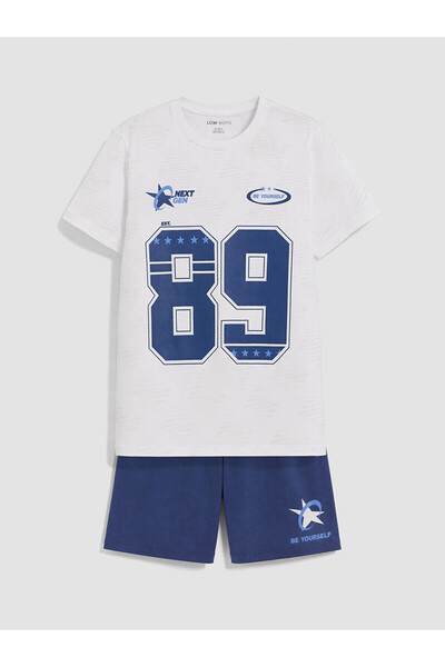 LC Waikiki Özmarka New Season Crew Neck Boys' Shorts Pajama Set