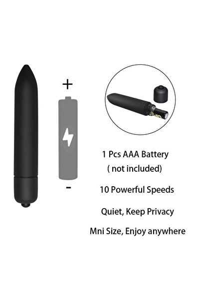 Byzon Mini Kurşun Vibratör | 10 Titreşim Modu | AAA Pilli | Suya Dayanıklı | Silikon
