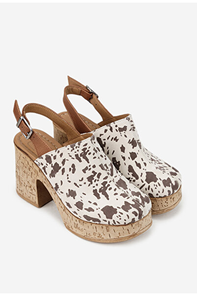 Dasha Sandale dama NUR din piele bej animal print cu platforma