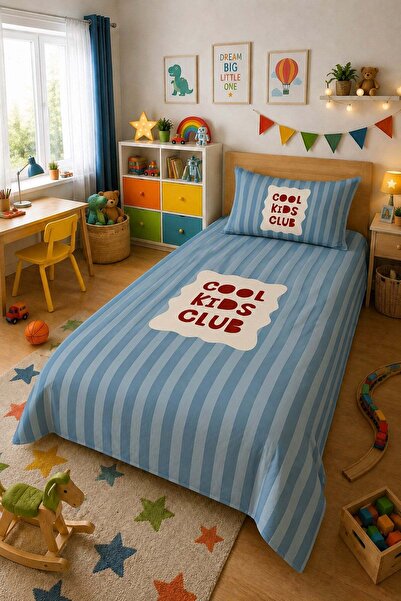 Evdek Bebek ve Çocuk Odası Cool Club – Cool Kids Tek Kişilik Pike Takımı 160X...
