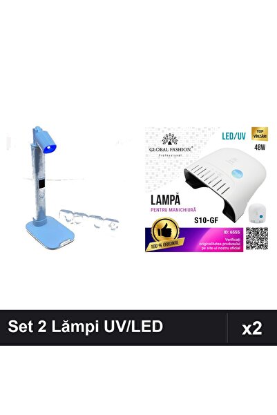 NAİLS Set 2 Lămpi UV/LED Profesionale 48W + Lanternă pentru Uscare Unghii Gel...