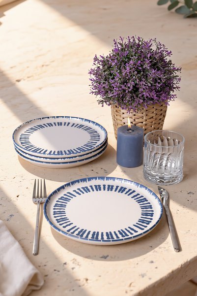 Keramika Azure Nordic Cake Plate 22 cm 4 Pieces 21424