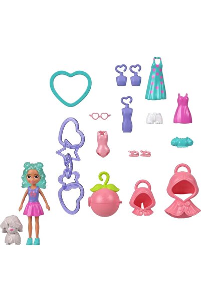 mattel Κούκλα Polly Pocket με αξεσουάρ και μπρελόκ, μεσαίο πακέτο, 3 σχέδια (...