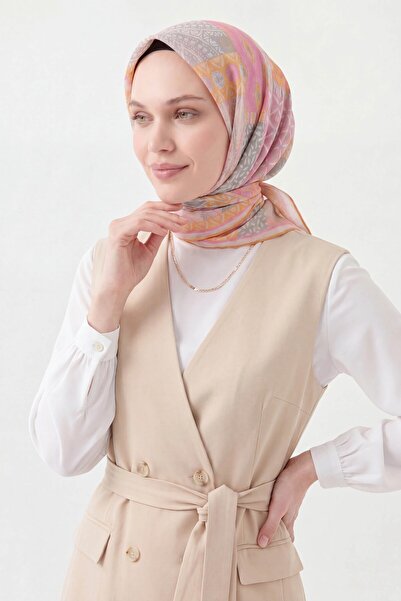 Silk Home وشاح ناعم أصلي باللون الوردي الترابي