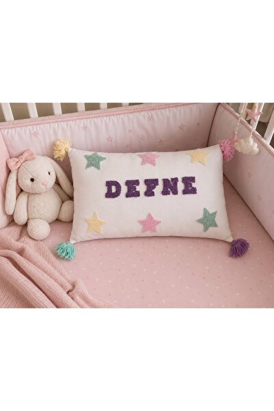 lalin Bebek/Çocuk Odası İçin İsme Özel İşlemeli Dekoratif Yastık