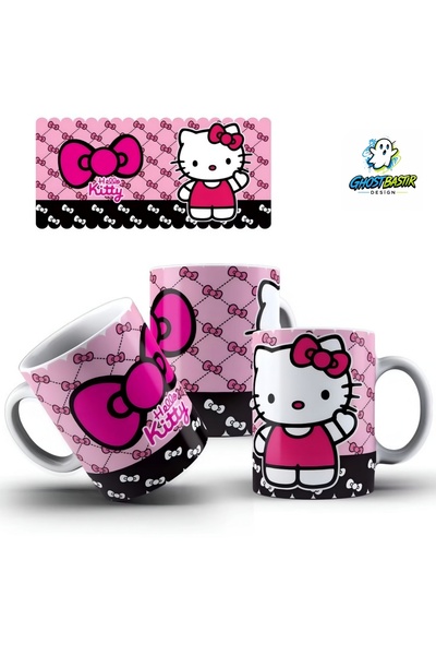Ghostbastır Design Hello Kitty Kupa Bardak | Tek Adet K0260