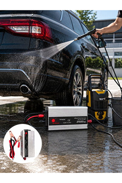 Genel Markalar 2000W Araç Elektrik İnvertörü Akü Bağlantılı Priz Çıkışlı Güç ...