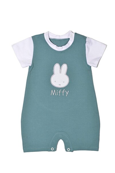 Miffy Des.18 Καλοκαιρινό Ολόσωμο Φορμάκι Σκούρο Μέντα με Κέντημα 9-12 Μηνών 7...