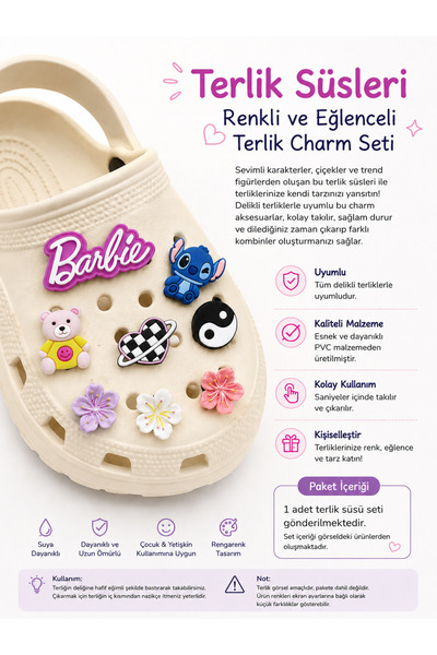RoseCo00 Jibbits Terlik Süsü Charm Terlik Aksesuarı