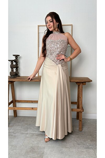 BRATO Royal Beige Evening Dress