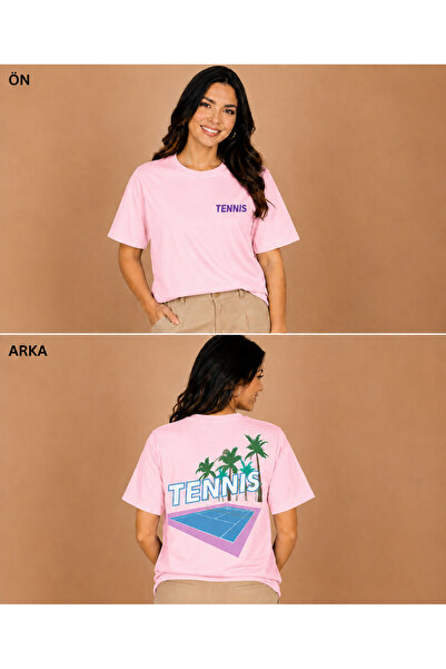 VODEXA Unisex Oversize T-Shirt Tenni̇s 6 Printed 100% Cotton T-Shirt Comforta...