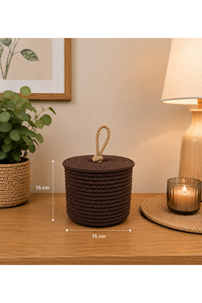 ÖRGÜM Organizator decorativ multifuncțional cu capac 15x15 cm