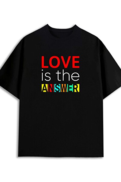 17TAKI Men's Love Is The Answer Funny Romantic T-Shirt 100% Cotton 180G Casua...