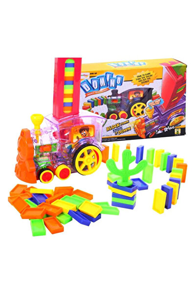 MalPlay Tren de construcție domino cu 80 de piese domino