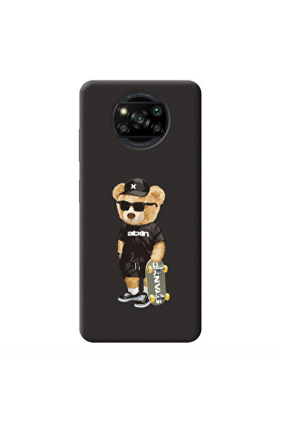 Other Xiaomi Poco X3 /X3 Pro Bear with glasses Black Colored Silicone TPU Θήκη