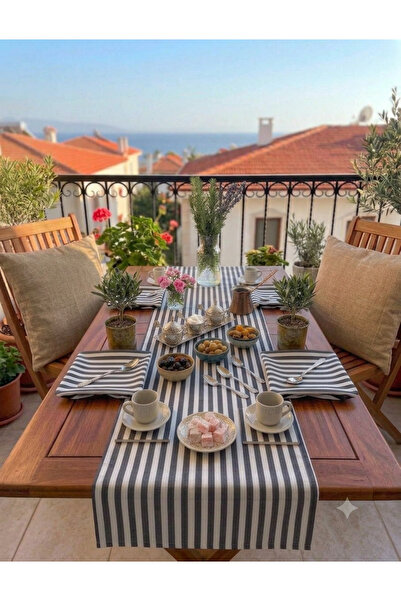 Zoya desing Runner & 6'Lı Supla Seti 7 Parça Çeyiz Seti Lüks Gabardin Balkon ...