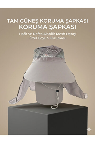 ASLANKAR Yazlık fötr şapka ense korumalı kafa havalandırmalı. Geniş siperlikl...