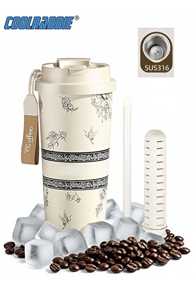 CoolRabbie Insulated Tumblers with Lid and Straw, Large Capacity Double Wall ...