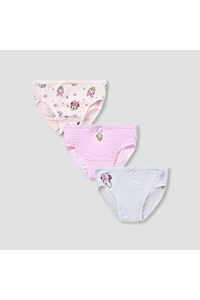 Disney Pack of 3 Cotton Briefs with Minnie Mouse Print