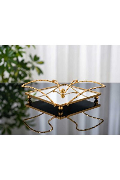 Elta Collection Lüks Gold Aynalı Metal Peçetelik | Dekoratif Kare Peçete Tutu...