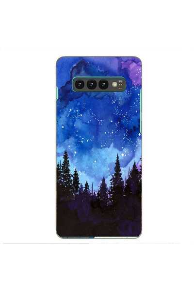 OEM Калъф, съвместим със Samsung Galaxy S10 Plus, силиконов гел TPU модел Нощ...