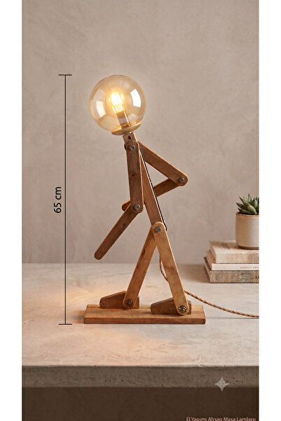 Sally Home Robot Design Handmade Wooden Table Lamp – 65 cm
