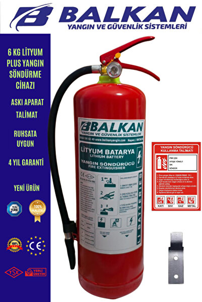 BALKAN YANGIN VE GÜVENLİK SİSTEMLERİ 6 KG LİTYUM PLUS ELEKTİRİKLİ ARAÇ YANGIN...