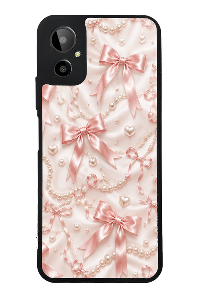 Spoyi Gm 23 Se Glossy Phone Case with Blush Pearl Bow Design