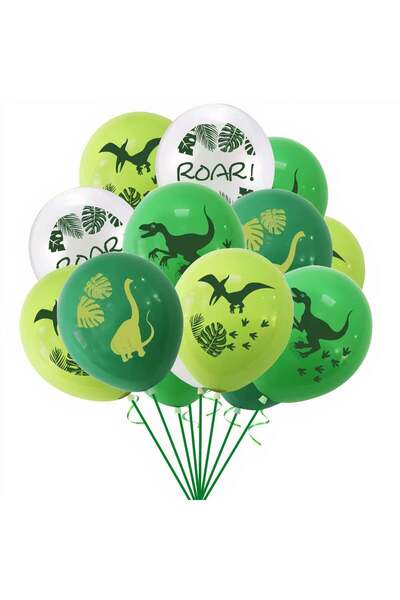CASA JOY Baloane din latex, 14/Tip cu imprimeu dinozauri 30 cm, 12/set, En-gros