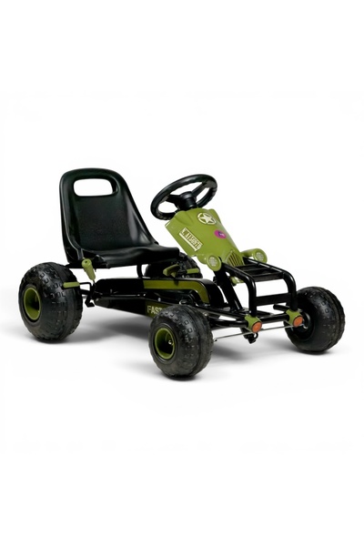 ALBADER Kids Pedal Go Kart Ride-On Car, Adjustable Seat, Metal Frame, Hand Br...