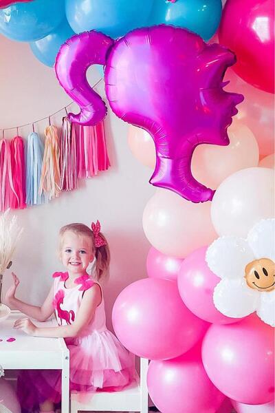 PEKSHOP Pink Girl Head Shaped Foil Balloon