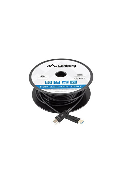 Lanberg Cablu HDMI 2.1 Optic Activ de 50m 8K 60Hz Tată la Tată