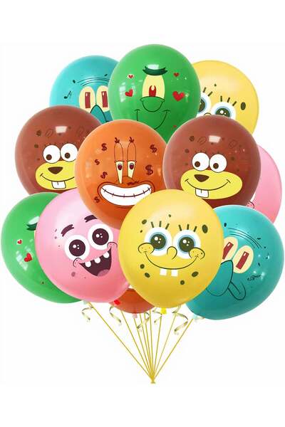 CASA JOY Baloane din latex, model Sponge Bob, 30 cm, 12 bucăți/set, en-gros
