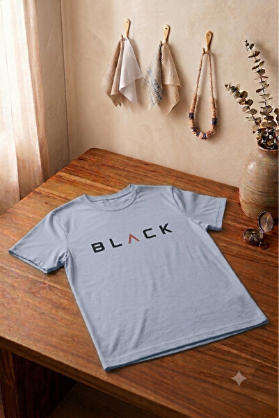 UNCİA OUTDOORS Men's Black Printed Crew Neck Oversized Wide Fit T-Shirt