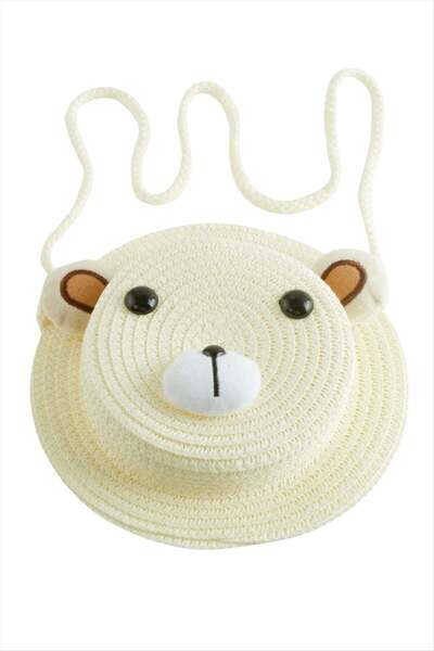 TakÇalıştır Teddy Bear Ear Straw Bag