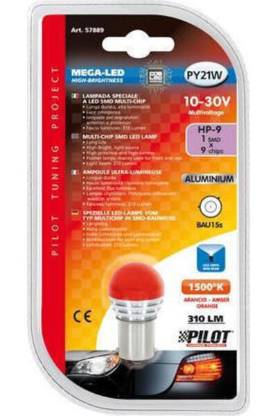 Lampa Λάμπες Αυτοκινήτου Mega-LED Υψηλής Ισχύος 9 Κεχριμπαρένια PY21W-BAU15s ...