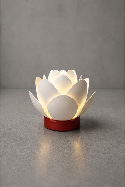 Croitacraft Lotus Çiçeği LED Mumluk - Dekoratif Gece Lambası - Moren Şık mini...