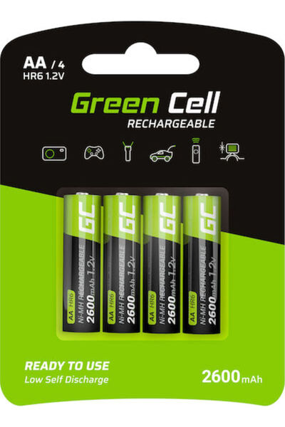 Other Green Cell Επαναφορτιζόμενη Μπαταρία AA Ni-MH 2600mAh 1.2V 4 τεμάχια