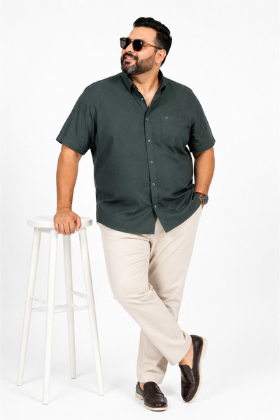 ANNEX Large Size Cotton Short Sleeve Men's Shirt
