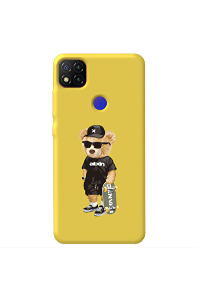 Other Xiaomi Redmi 9c Bear with glasses Yellow Colored Silicone TPU Θήκη