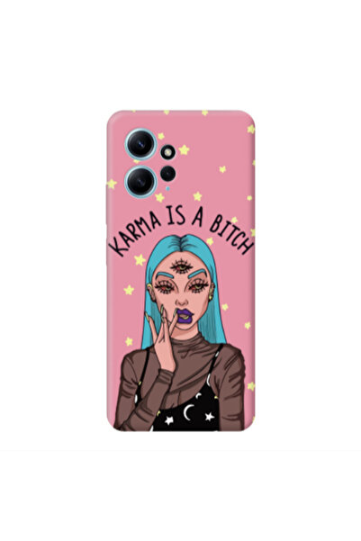 Other Xiaomi Redmi Note 12 4G Karma is a bitch Pink Colored Silicone TPU Θήκη