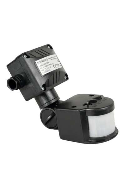 OEM Senzor de mișcare Novelite 180° 1200W, cu braț, pentru exterior IP44, negru