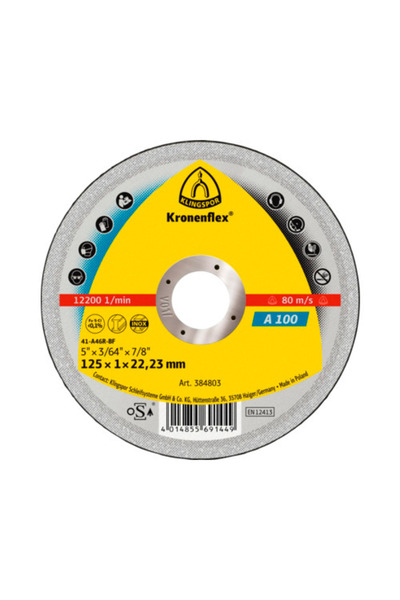 OEM Disc abraziv metal, oțel, inox Klingspor Kronenflex A100 EXTRA Ø115x1x22,...