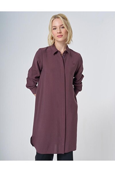 Kayra Patı Gizli Modal Basic Tunic Claret Red