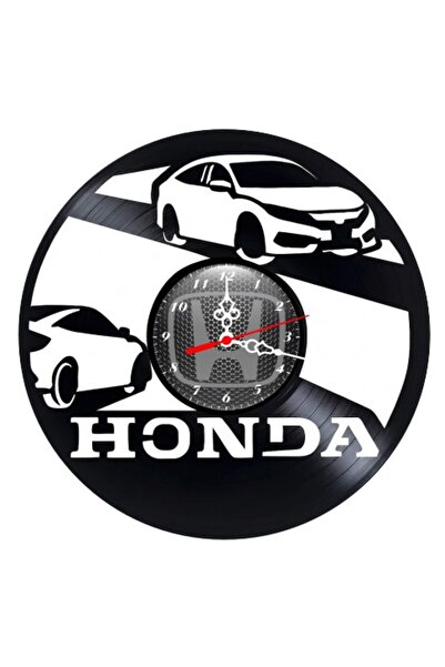 Honda Декоративен стенен часовник от винилова плоча, Модел на спортна кола Ci...