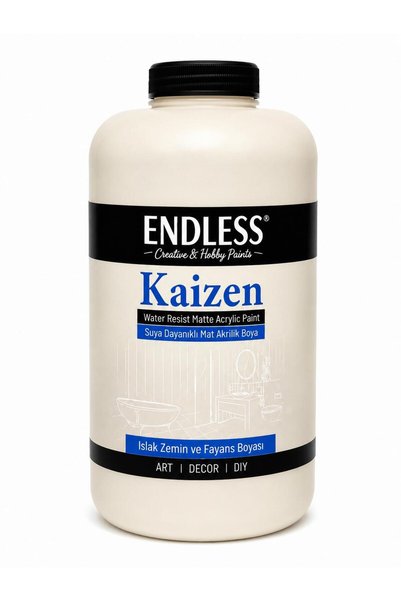 Endless Hobby Paint Kaizen Islak Zemin Ve Fayans Boyası Fil Dişi 2 Litre + Katalizör 80gr KZ-005